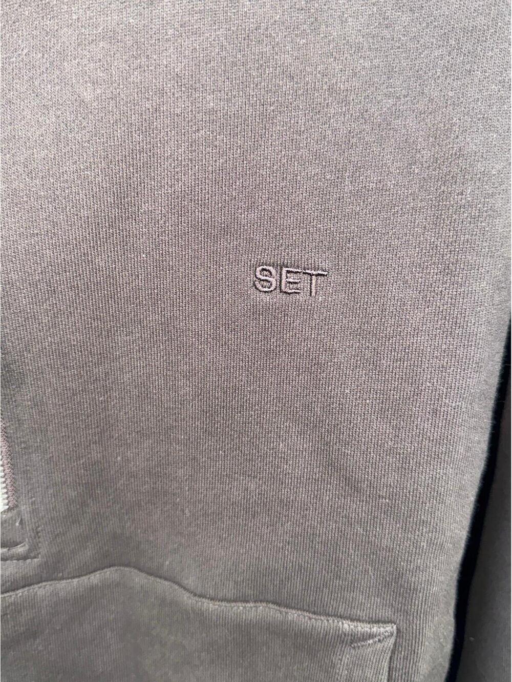 SET Active Sportbody Half Zip Sweatshirt Brown Cropped Pullover Size S N - Picture 2 of 4